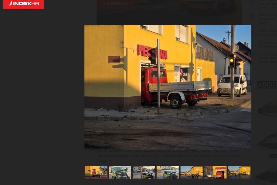Primjer štete: udar motornog vozila u poslovni objekt